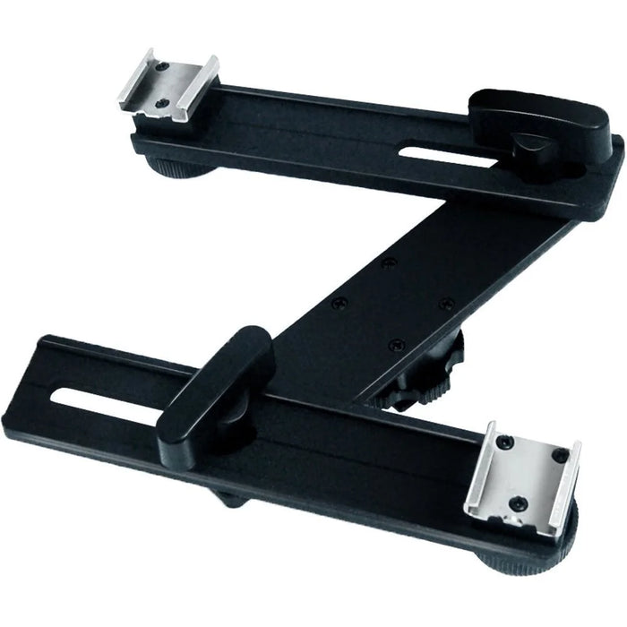 E019 Dual Hot Shoe Extension Bar Mount LED Fill Light / Flash Bracket Camera Accessories - 3