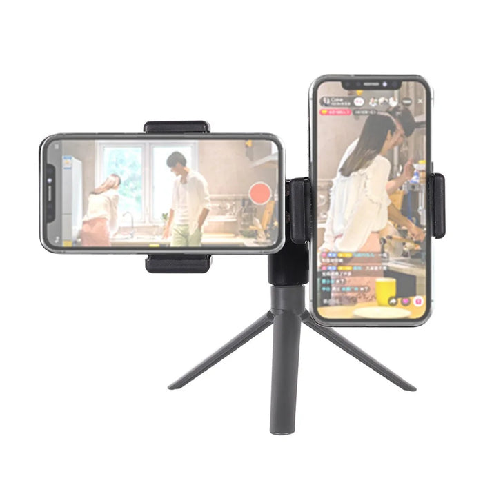Z011 Dual Head Mobile Phone Clip 360-Degree Rotation Live Streaming Cellphone Mount Clamp - 7