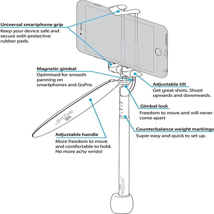H017 Video Shooting Anti-shake Handheld Gimbal Stabilizer Action Camera Smartphone Mini Selfie Stick - 2