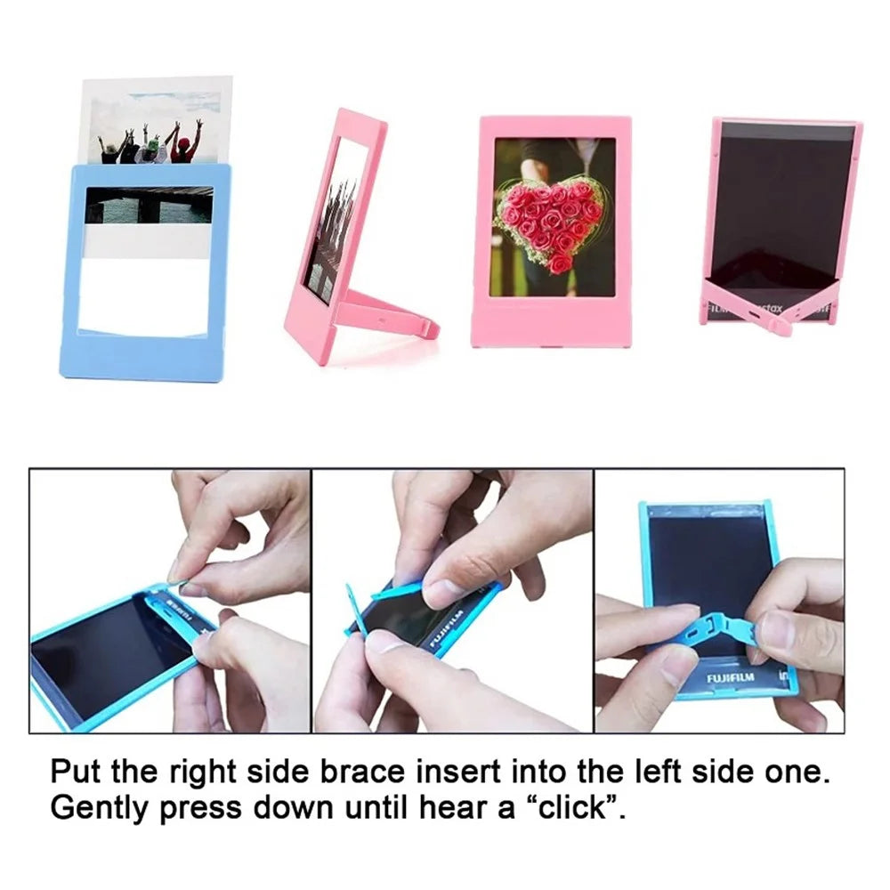 Colorful Bundle Kit Accessories Set for Fuji Instax Mini 12 11 9 8 Film Stickers+Desk Frames+Hanging Frame+Strap - 3