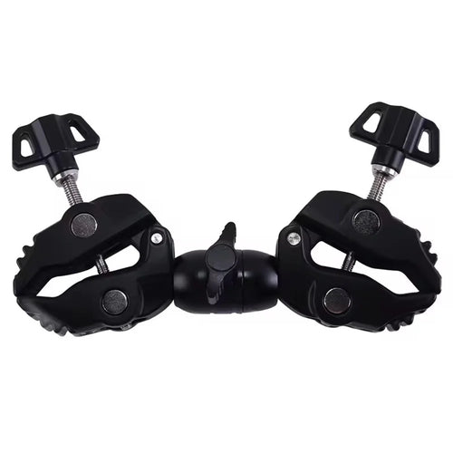 Z074 Double Camera Clamp Crab Plier Clip Bracket Mount Monitor Magic Arm Double Ball Head Adapter - 1