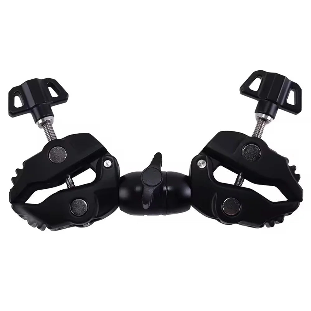 Z074 Double Camera Clamp Crab Plier Clip Bracket Mount Monitor Magic Arm Double Ball Head Adapter - 1