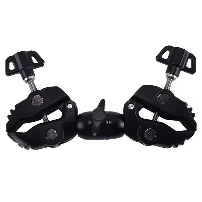 Z074 Double Camera Clamp Crab Plier Clip Bracket Mount Monitor Magic Arm Double Ball Head Adapter - 1