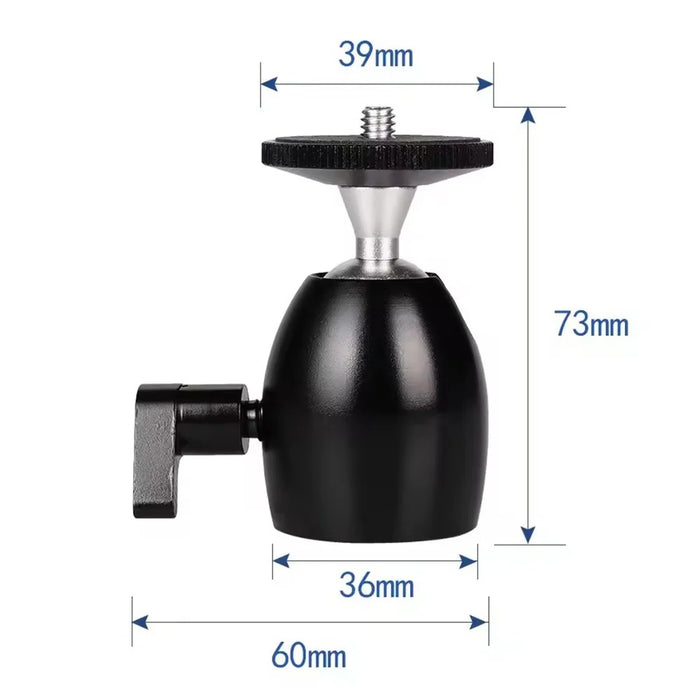 Q39 Camera Tripod Mini Ball Head with 1 / 4" Screw Interface Aluminum Alloy Camera Gimbal Adapter - 6