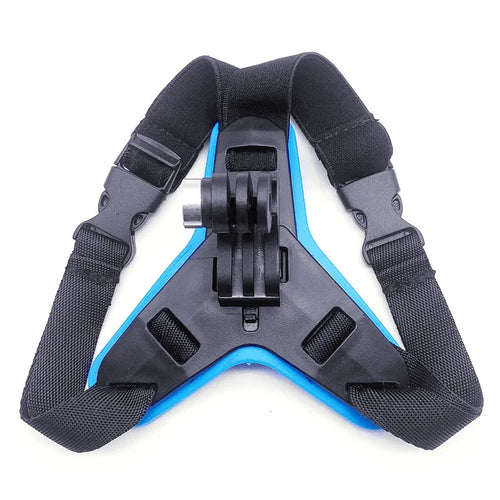 GR19 Motorcycle Helmet Mount Chin Bracket for GoPro Hero / Insta360 / SJCAM Action Cameras - Blue - 1