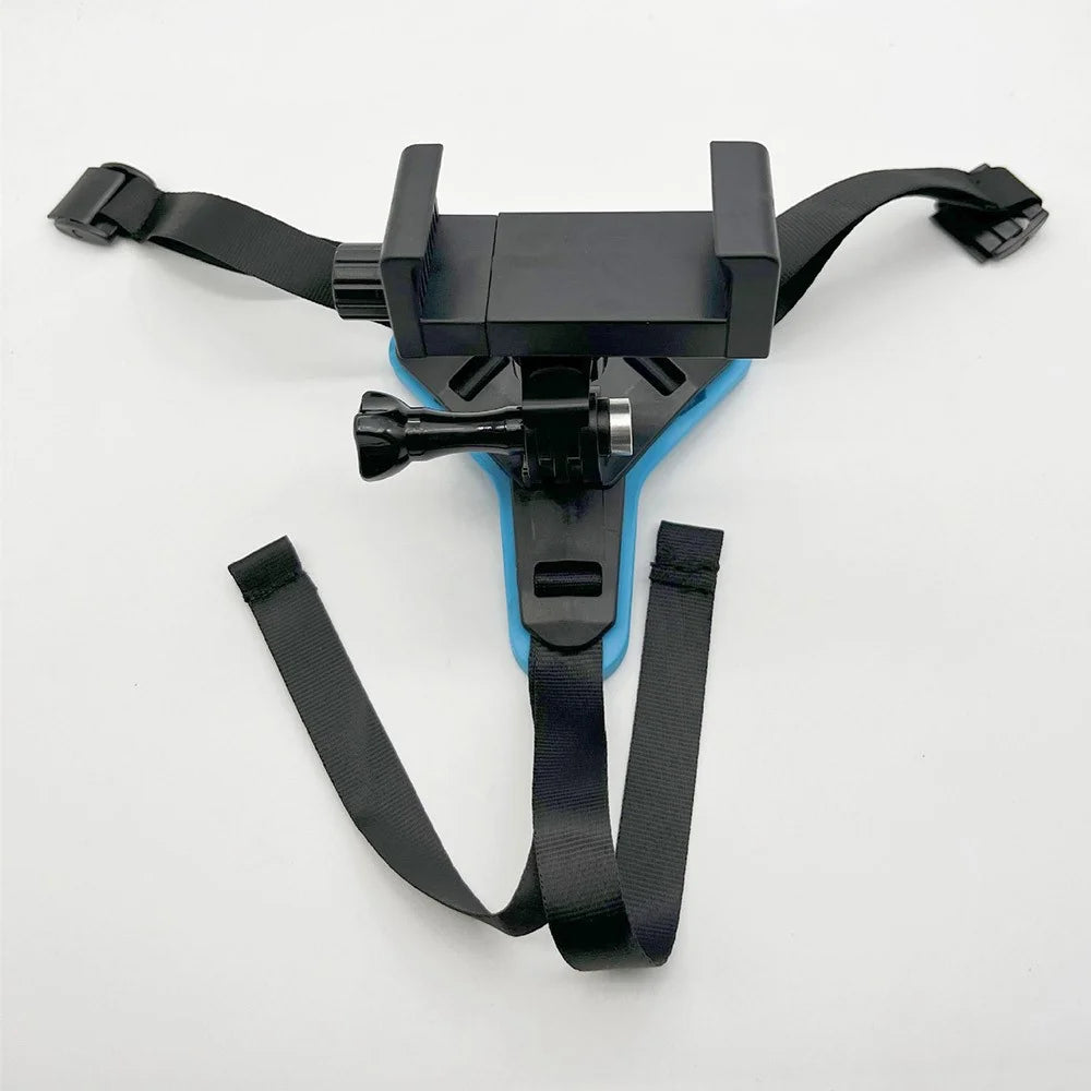 GR19 Motorcycle Helmet Mount Chin Bracket for GoPro Hero / Insta360 / SJCAM Action Cameras - Blue - 4