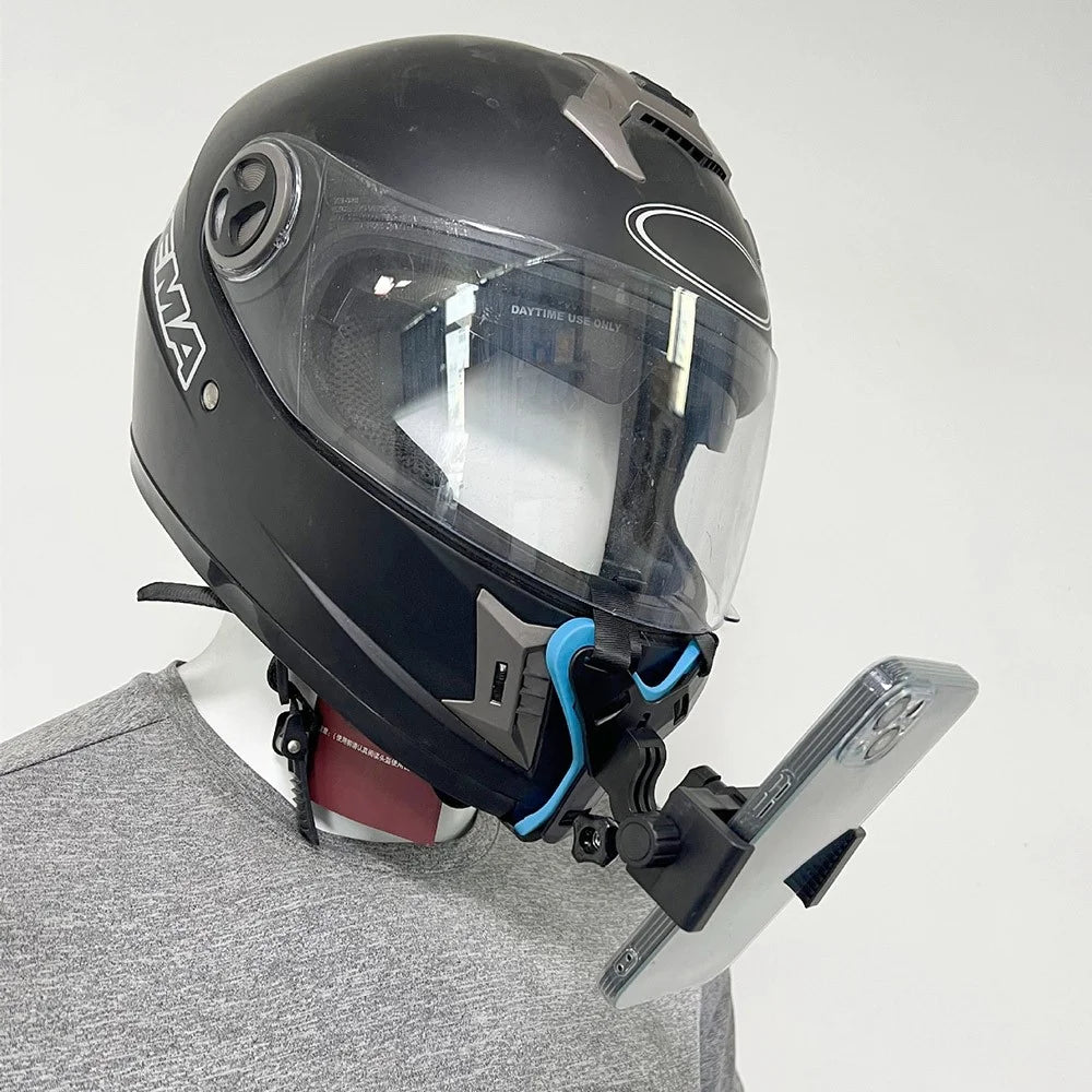 GR19 Motorcycle Helmet Mount Chin Bracket for GoPro Hero / Insta360 / SJCAM Action Cameras - Blue - 7