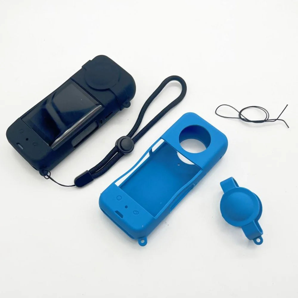 For Insta360 X3 Camera Body Silicone Cover Protective Case with Lens Guard - Black - 7