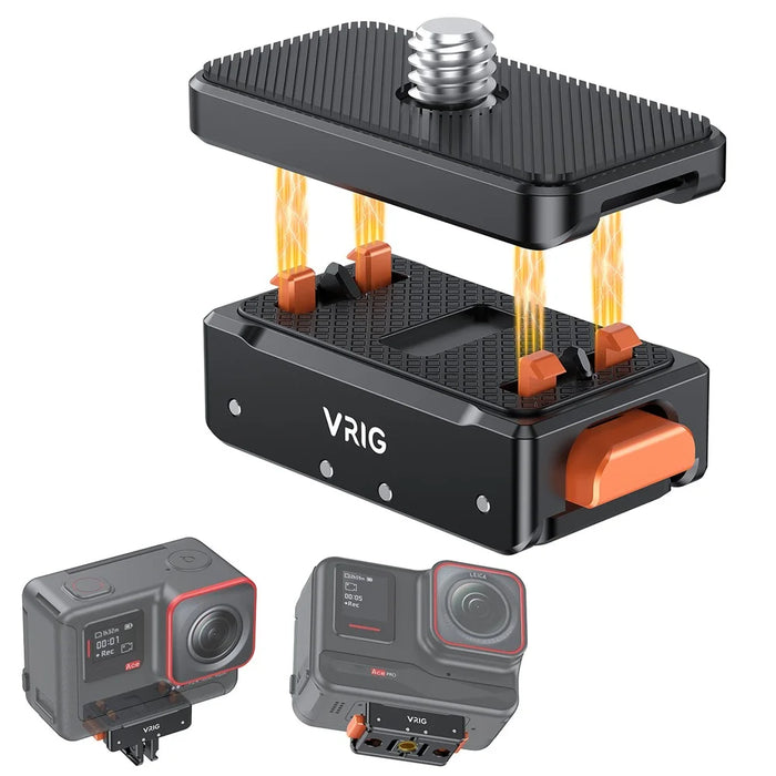 VRIG For Insta360 Ace Pro / DJI Osmo Action 4 / GoPro12 Magnetic Quick Release Plate Base Mount - 1