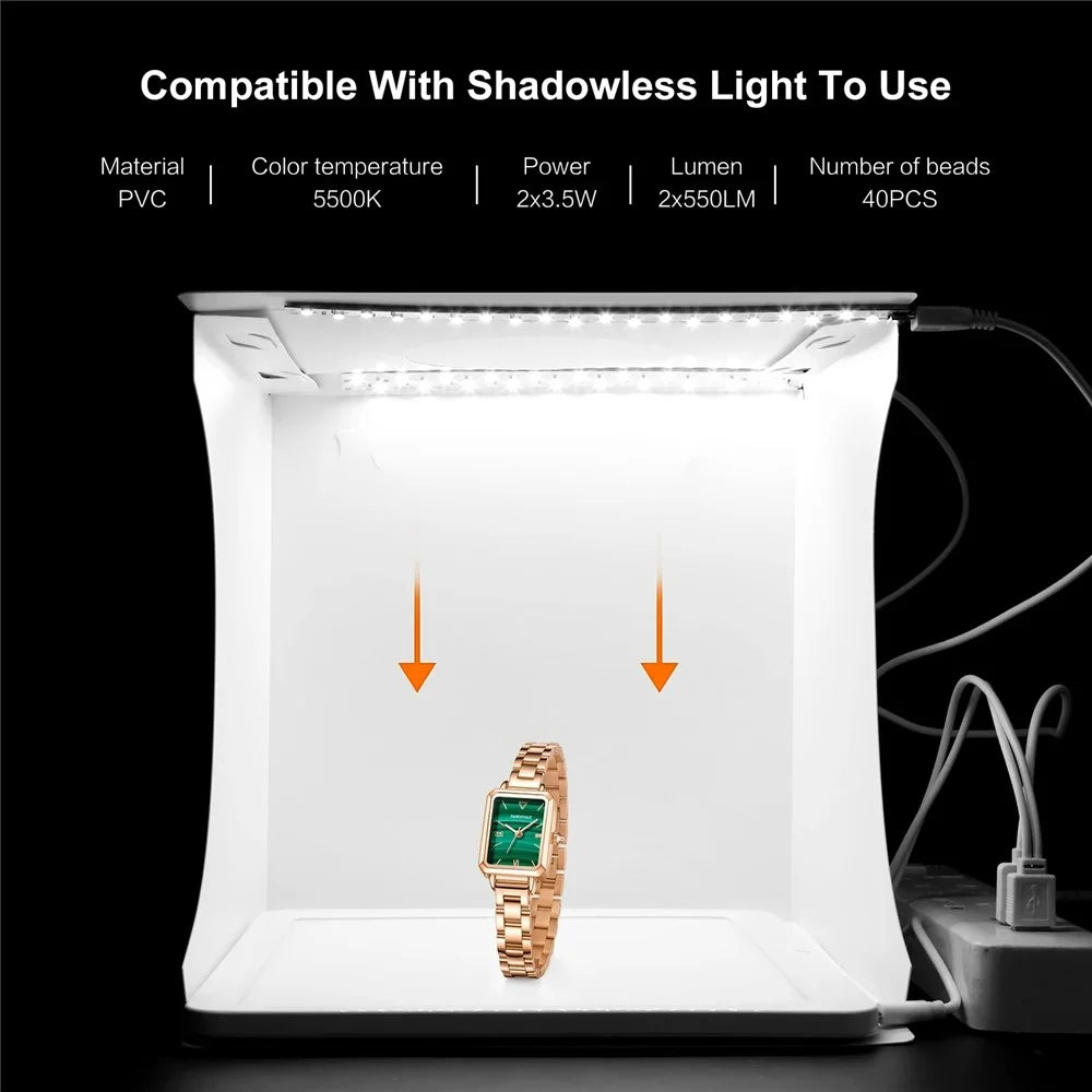 PULUZ PU5028 24cm x 23cm x 23cm Portable Folding Photo Studio 550LM LED Light Box with 1 LED Panel - 2