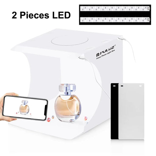 PULUZ PU5029 24cm x 23cm x 23cm Portable Folding Photo Studio LED Light Box with 2 LED Panels - 1