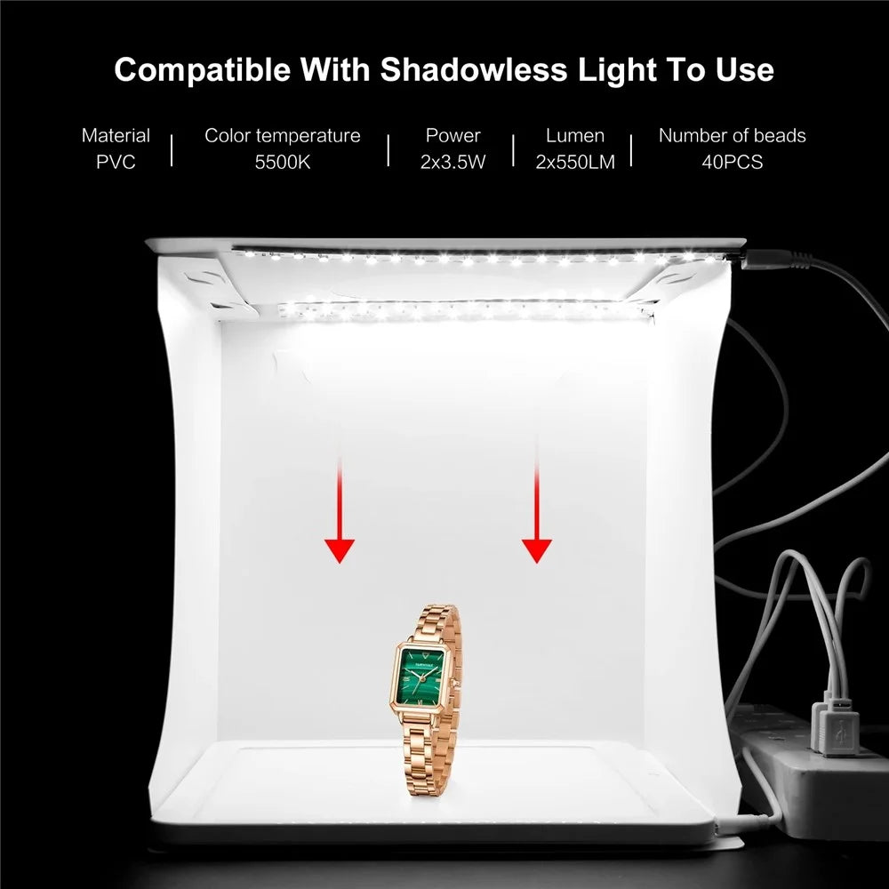 PULUZ PU5029 24cm x 23cm x 23cm Portable Folding Photo Studio LED Light Box with 2 LED Panels - 2