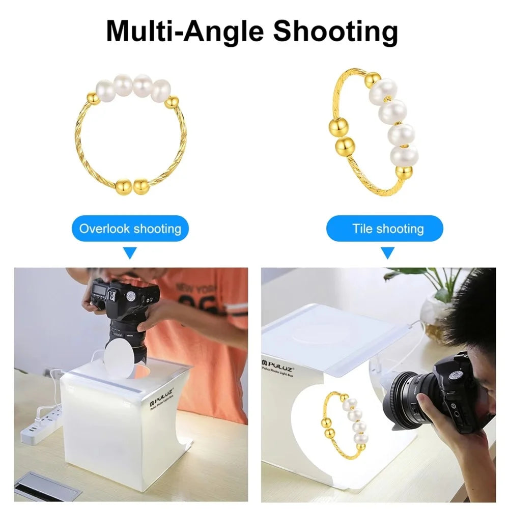 PULUZ PU5029 24cm x 23cm x 23cm Portable Folding Photo Studio LED Light Box with 2 LED Panels - 6