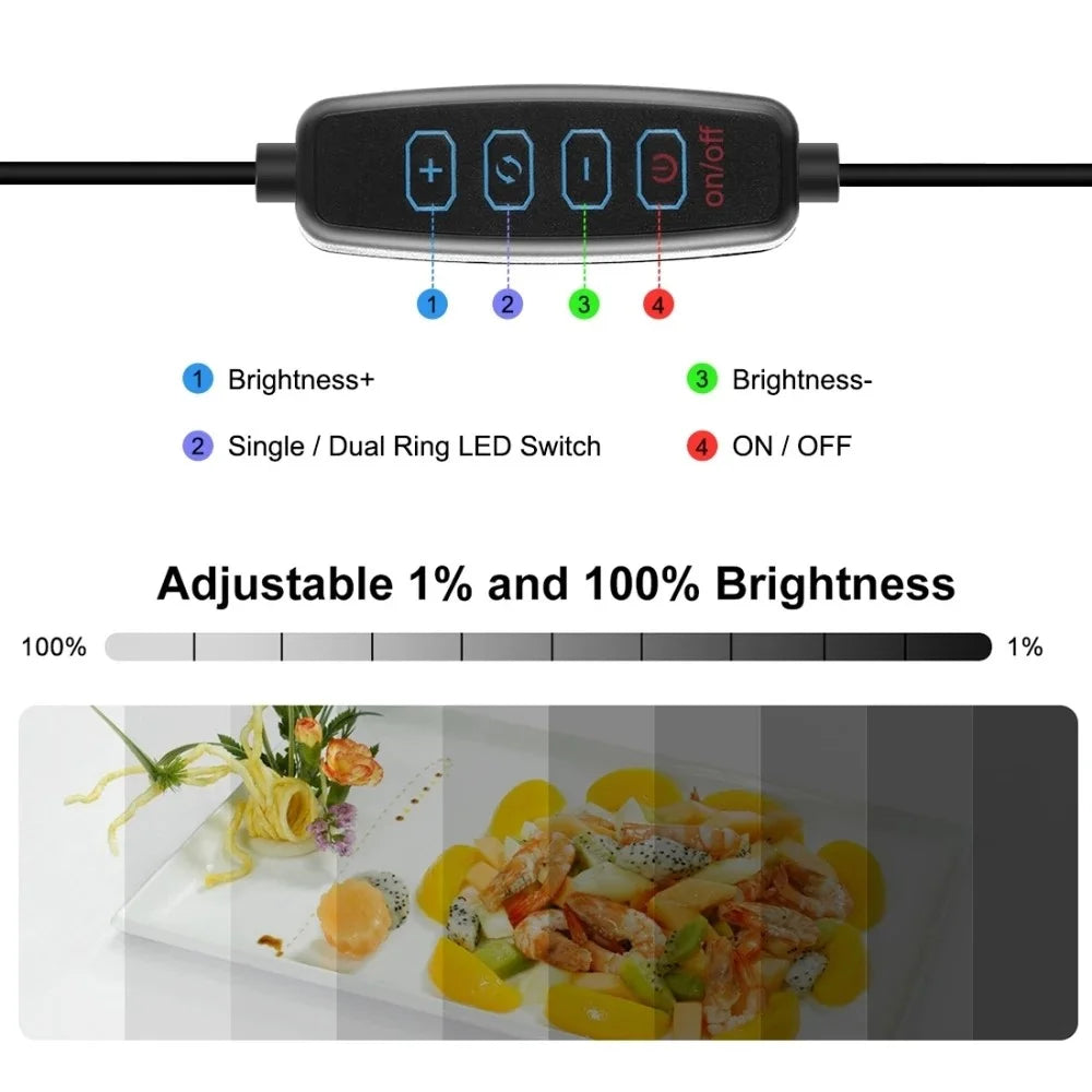 PULUZ PU5032 30cm Portable Folding Photo Studio Box with High CRI LED Ring Light and 6 Color Backdrops - 4