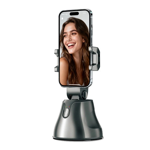 Q8 Auto Face Tracking Phone Gimbal Stand, 360-Degree Smart Shooting Stabilizer with Object Tracking for Vlog, Live Streaming, Video Recording - Black - 1