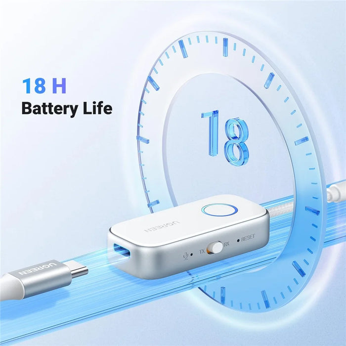 UGREEN CM872 2-in-1 Bluetooth-compatible 6.0 Transmitter Receiver 18H Battery 3.5mm Audio Headphones Adapter for TV Car - 5