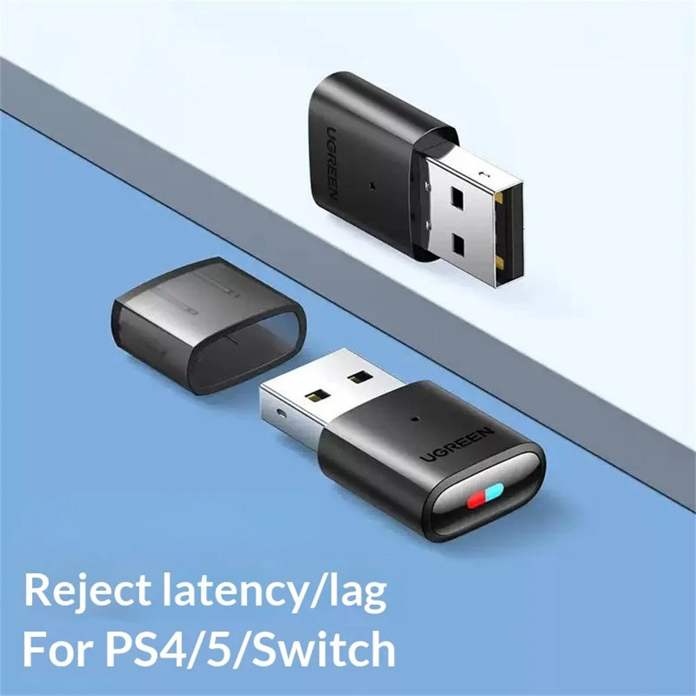UGREEN CM408 Bluetooth-compatible 5.0 USB Adapter for PS4 Pro  /  PS5  /  Nintendo Switch  /  PC Wireless Headphones Speaker Audio Transmitter - 4