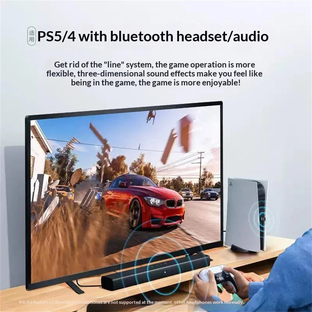UGREEN CM408 Bluetooth-compatible 5.0 USB Adapter for PS4 Pro  /  PS5  /  Nintendo Switch  /  PC Wireless Headphones Speaker Audio Transmitter - 6