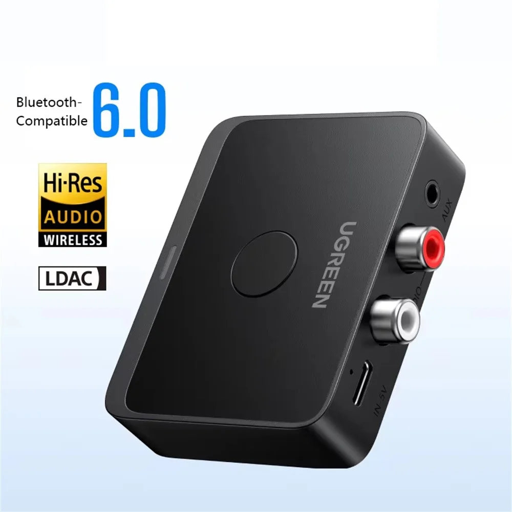 UGREEN 55545 Bluetooth-Compatible 6.0 Audio Receiver HiFi Sound Wireless AUX Adapter - Black - 2