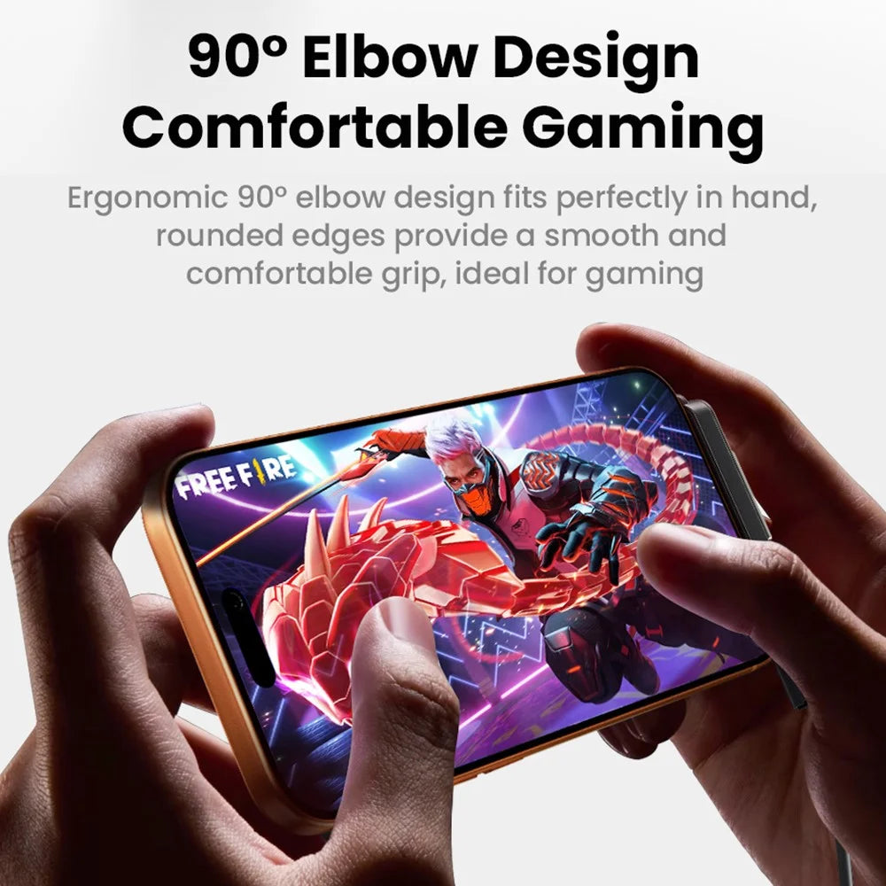 TOOCKI TX125 USB-C Female to USB-C Male Elbow 240W Fast Charging Data Cable with Foldable Stand for Gaming - 5