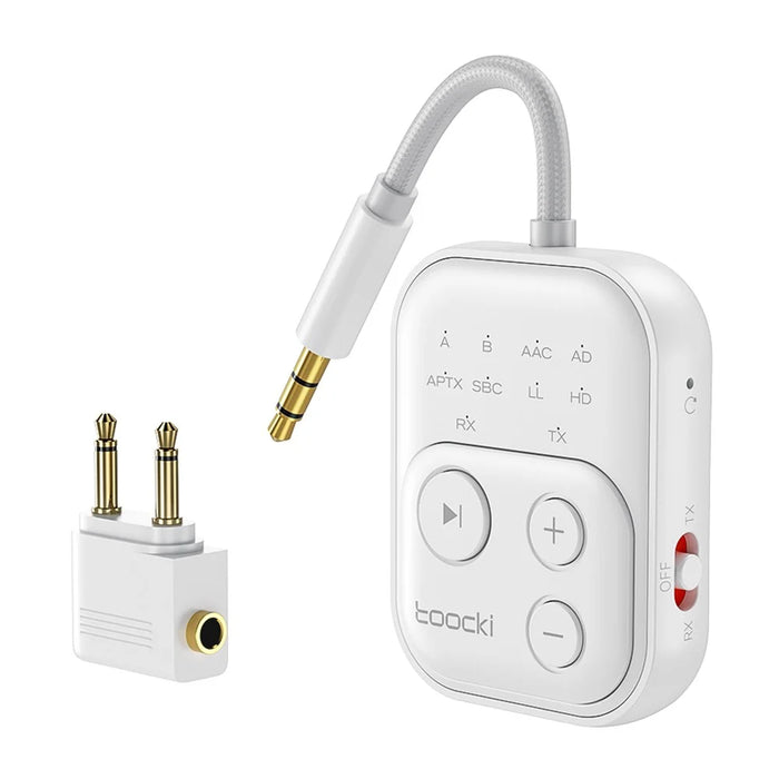 TOOCKI BT06 2 in 1 Bluetooth-compatible Audio Receiver Transmitter 3.5mm AUX 10M Range Adapter for Car TV Airplane - 1