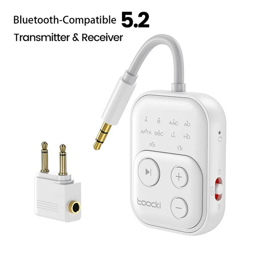 TOOCKI BT06 2 in 1 Bluetooth-compatible Audio Receiver Transmitter 3.5mm AUX 10M Range Adapter for Car TV Airplane - 2