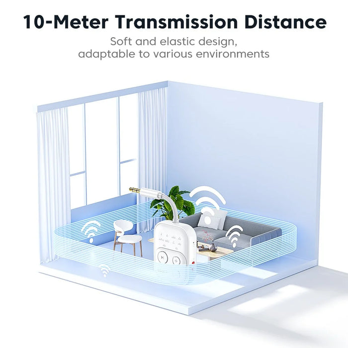 TOOCKI BT06 2 in 1 Bluetooth-compatible Audio Receiver Transmitter 3.5mm AUX 10M Range Adapter for Car TV Airplane - 7