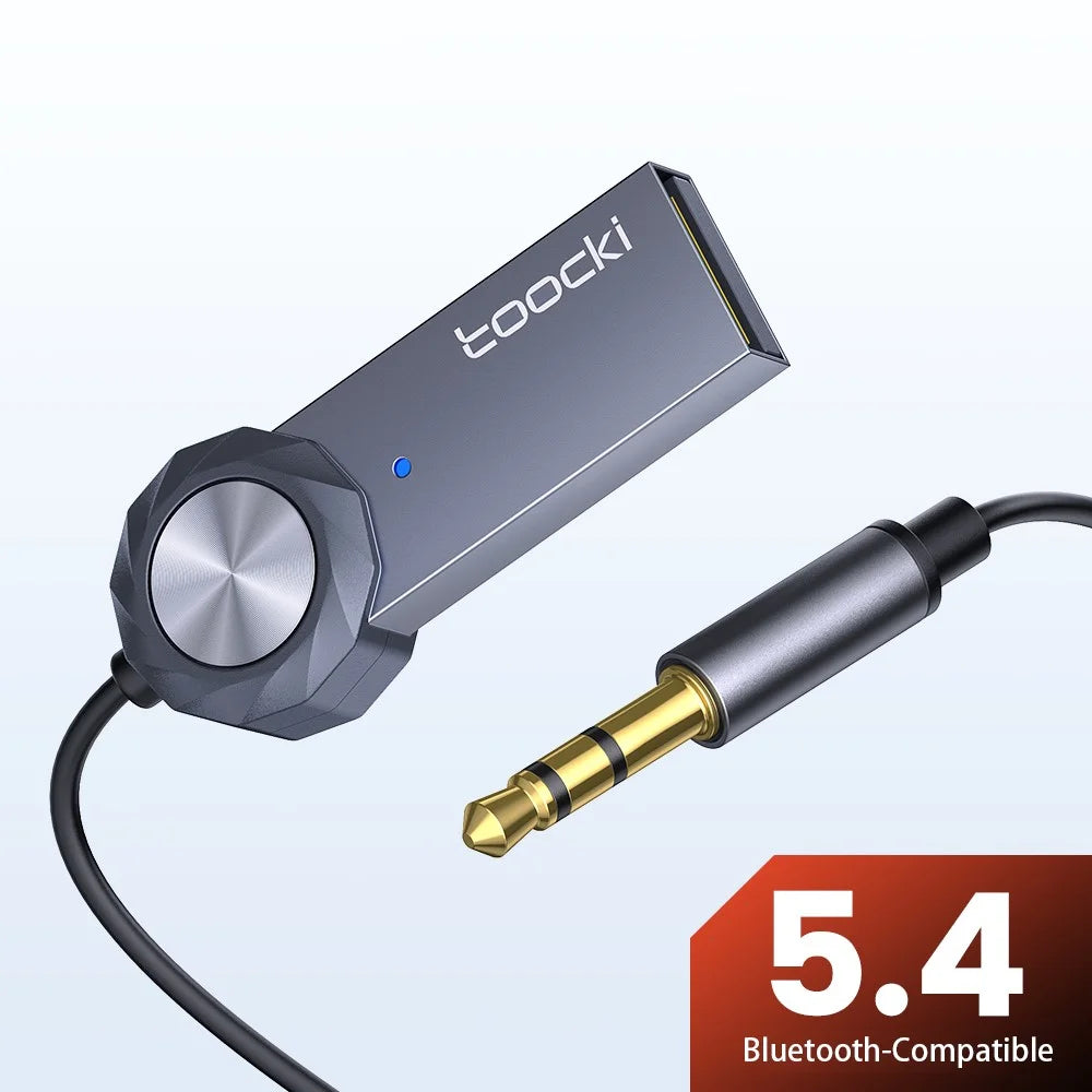 TOOCKI TQ-BT02 Car AUX Bluetooth-compatible Adapter 5.4 3.5mm USB Audio Receiver for Car Speaker - 2