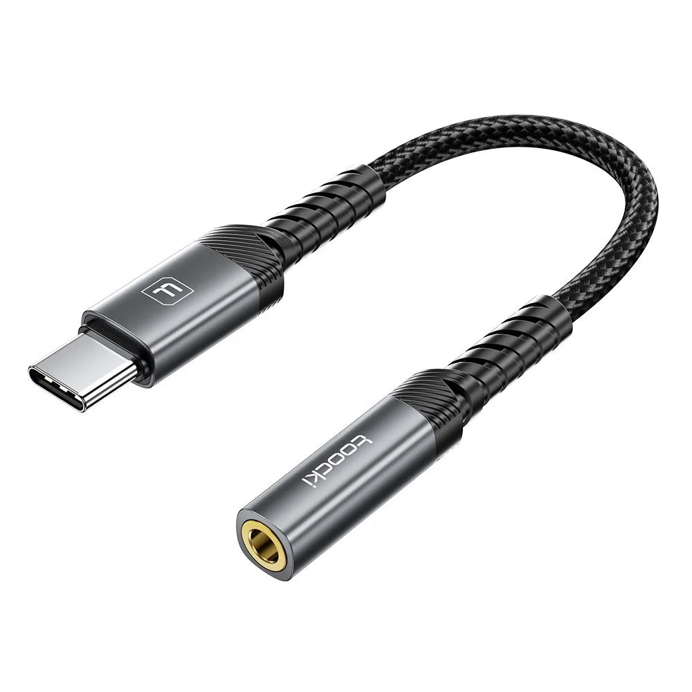 TOOCKI TQ-YP09A 0.12m USB-C Male to 3.5mm Female Audio Adapter Cable HiFi DAC Chip Aux Cable for Headphones - 1