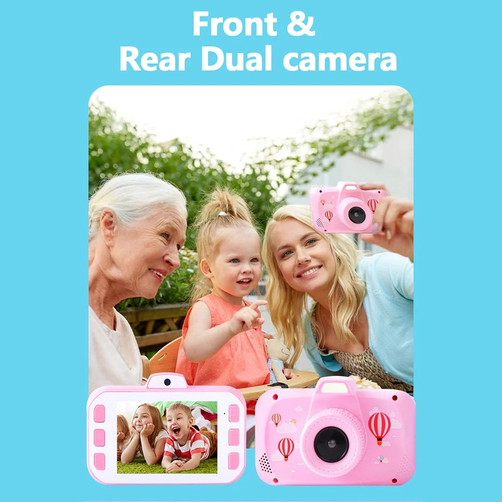 K5 3.5-Inch Screen Kids Camera Children Educational Toy Girl Boy Birthday Christmas Gift with Carrying Rope - Blue - 5