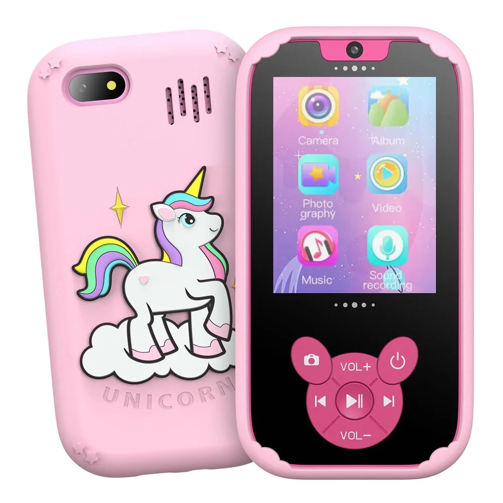 W9 Cartoon Design 2.8-inch Screen Kids Camera Game Alarm Clock Rechargeable HD Camera Toy - Pink - 1