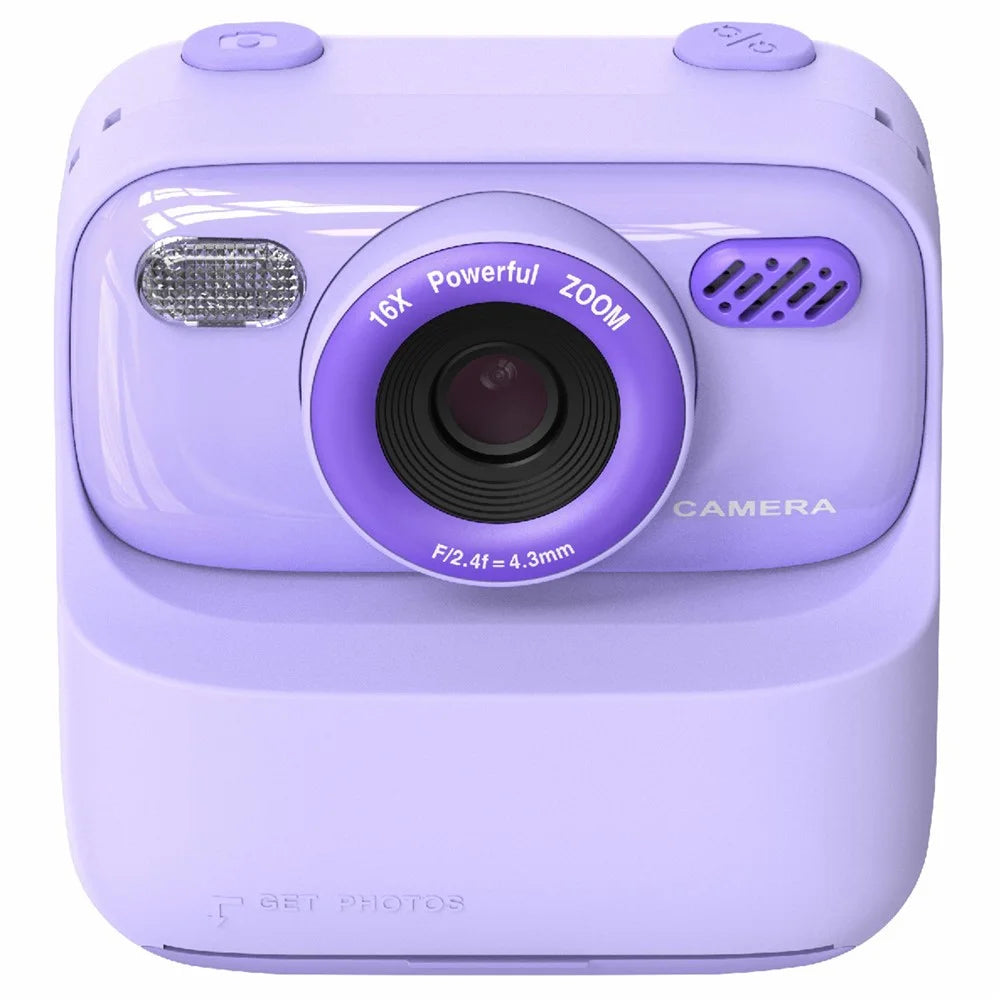 P79 Photo Instant Print Kids Digital Camera Fun Game HD 1080P Dual Lens Camera - Purple - 2