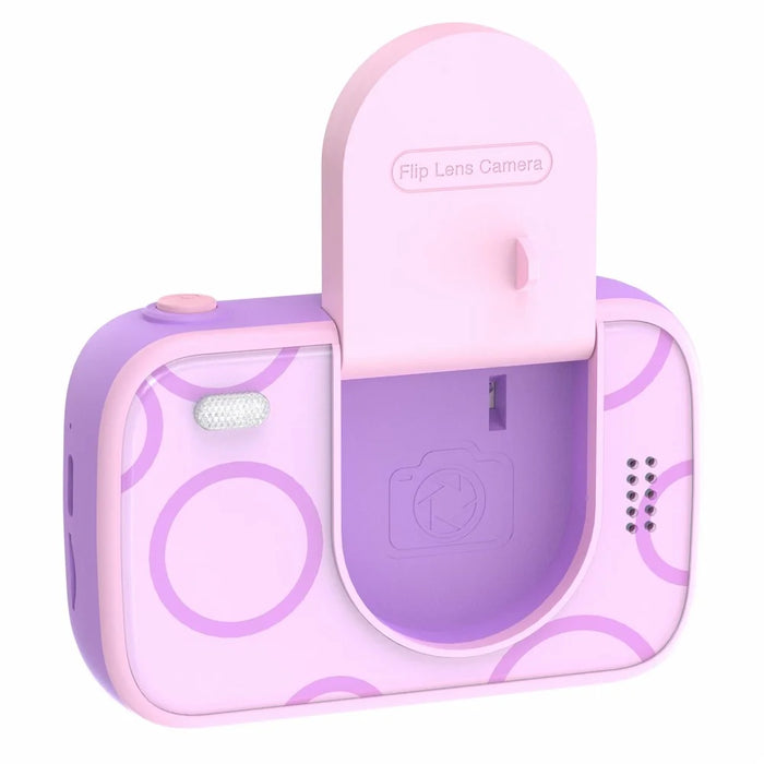 H19 2.4 inch Screen Children Camera 180-Degree Flip Camera Len with Tripod / 32G Memory Card - Purple - 4
