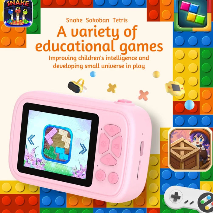 H19 2.4 inch Screen Children Camera 180-Degree Flip Camera Len with Tripod / 32G Memory Card - Purple - 7