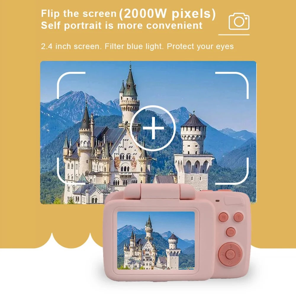 KDC-008A 2.4-Inch Screen Children Camera Flip Design Kids Camera Toy Toddler Birthday Gift - 4
