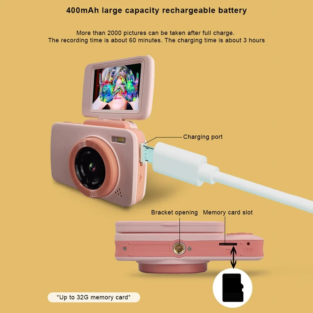 KDC-008A 2.4-Inch Screen Children Camera Flip Design Kids Camera Toy Toddler Birthday Gift - 6