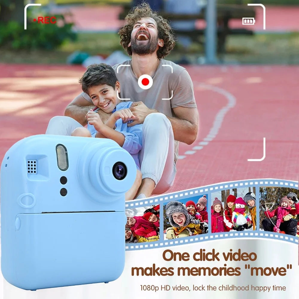 KDC-0013E 2.4-inch Screen Dual Lens Kids Instant Camera Photo Thermal Printing Camera Toy - Blue - 5