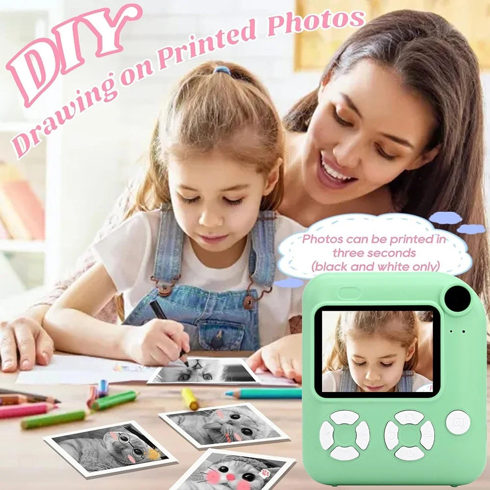 KDC-0013E 2.4-inch Screen Dual Lens Kids Instant Camera Photo Thermal Printing Camera Toy - Blue - 6