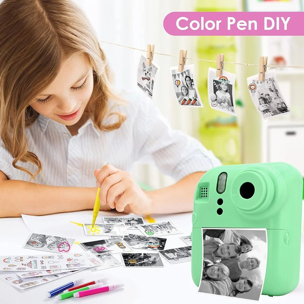 KDC-0013E 2.4-inch Screen Dual Lens Kids Instant Camera Photo Thermal Printing Camera Toy - Blue - 7