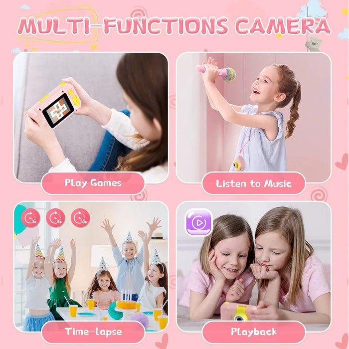 KDC-0025 180 Degree Flip Lens 2.0 Inch Screen Mini Kids Camera Video Recorder, without Silicone Case - Pink - 6
