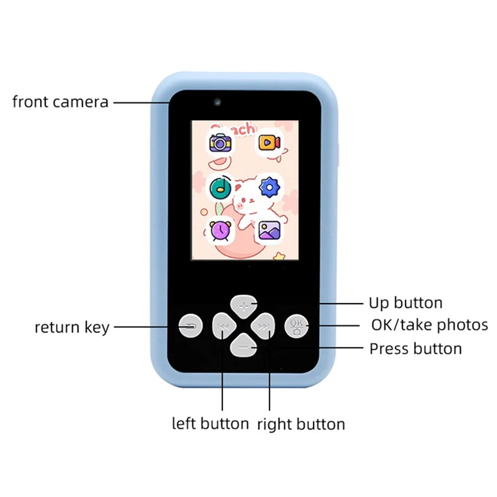 KDC-0027A 2.4 inch Screen Kid's Phone Toy Digital Camera Children Educational Toy (32G TF Card+Card Reader) - Pink - 6