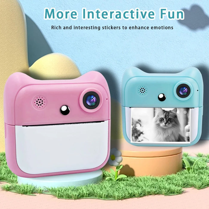 A25 2.4 Inch Kids Instant Print Digital Camera Video Recorder with Built-In Games - Pink - 6