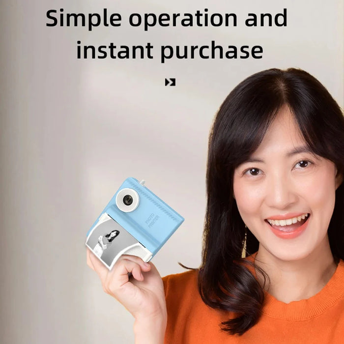 P6 2.8 Inch IPS Screen Kids Instant Print Camera HD Dual Lens Video Recorder, with 32G Memory Card + Card Reader - Blue - 7