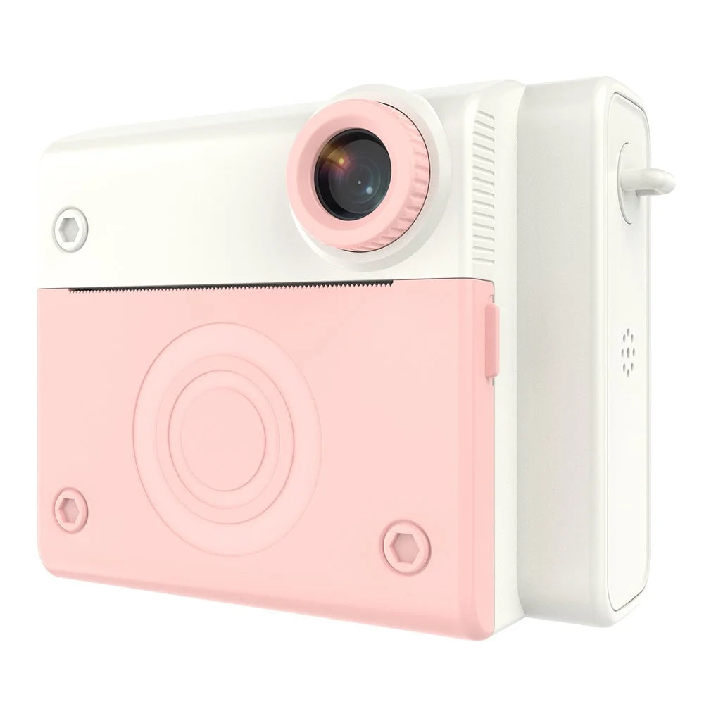 P4 2.8-Inch Kids Instant Print Camera Built-In Games HD Dual Lens Video Recorder, with 32G Memory Card + Card Reader - Pink - 1