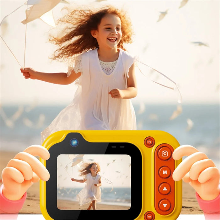 D60 3m Underwater 2.4-Inch IPS Screen Dual Lens Kids Camera with LED Flashlight and SOS Button, No Tripod - Brown - 5