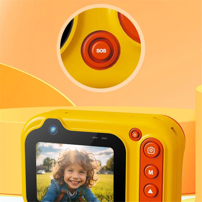 D60 3m Underwater 2.4-Inch IPS Screen Dual Lens Kids Camera with LED Flashlight and SOS Button, No Tripod - Brown - 7