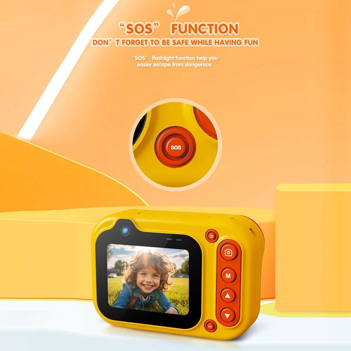 D60 3m Underwater 2.4-Inch IPS Screen Dual Lens Kids Camera with 32G Memory Card + Card Reader, No Tripod - Pink - 6