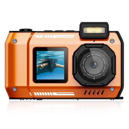 D50 Waterproof Action Camera Outdoor Sports Dual Screen Camera with 32G TF Card + Card Reader - Orange - 1