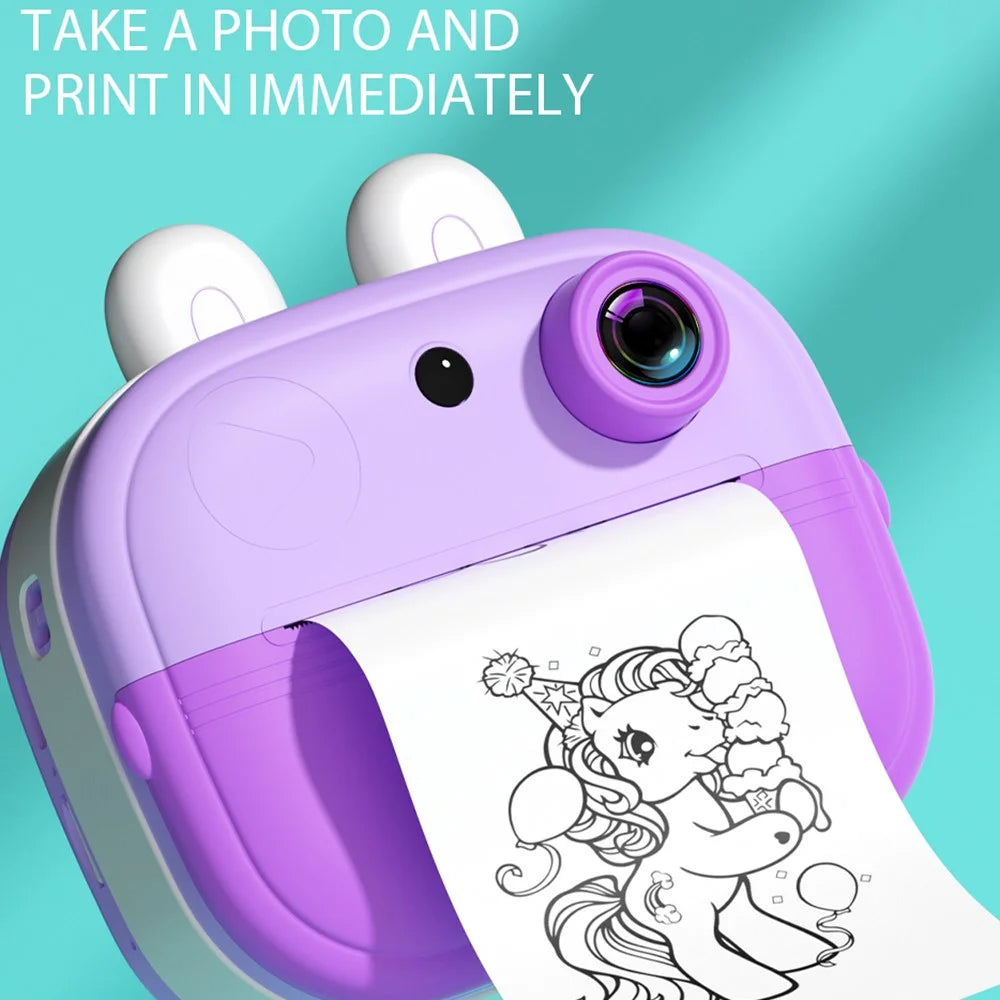 Q9 2.0-inch Screen Children 48MP HD Instant Camera Photo Thermal Printer - Purple - 5