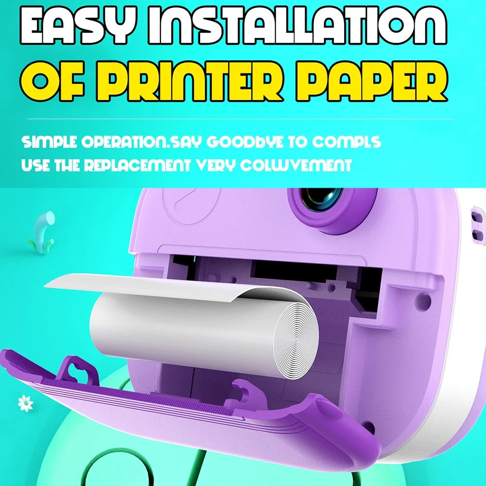 Q9 2.0-inch Screen Children 48MP HD Instant Camera Photo Thermal Printer - Purple - 7